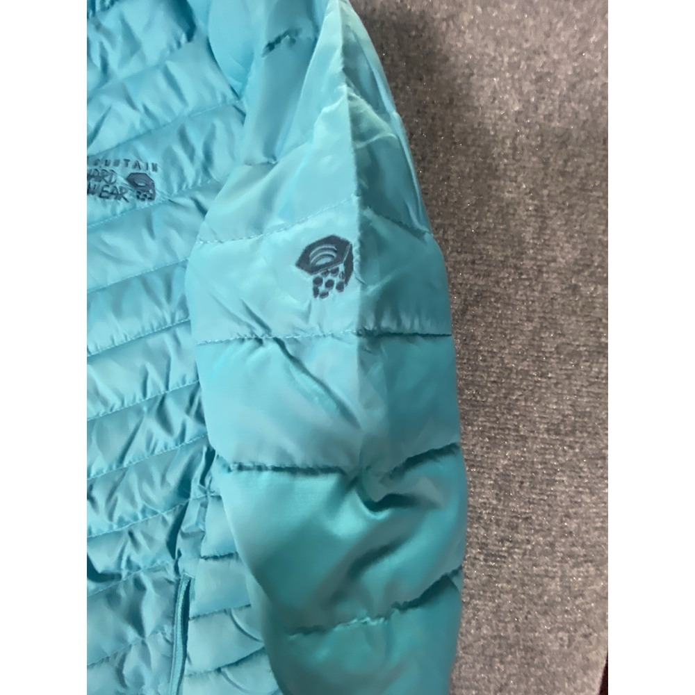Mountain Hardware Down Puffer Jacket Women's Size S Teal Lightweight Packable - Picture 7 of 10